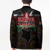 Happy Kenya Independence Day Blazer Coat Of Arms With Kente Pattern - Wonder Print Shop
