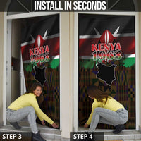 Happy Kenya Independence Day Door Cover Coat Of Arms With Kente Pattern - Wonder Print Shop