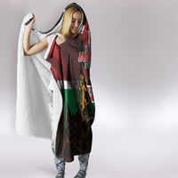 Happy Kenya Independence Day Hooded Blanket Coat Of Arms With Kente Pattern - Wonder Print Shop