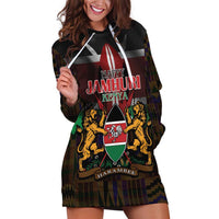 Happy Kenya Independence Day Hoodie Dress Coat Of Arms With Kente Pattern - Wonder Print Shop