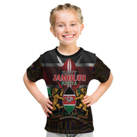 Happy Kenya Independence Day Kid T Shirt Coat Of Arms With Kente Pattern - Wonder Print Shop