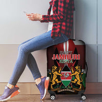 Happy Kenya Independence Day Luggage Cover Coat Of Arms With Kente Pattern - Wonder Print Shop
