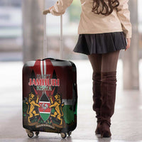 Happy Kenya Independence Day Luggage Cover Coat Of Arms With Kente Pattern - Wonder Print Shop