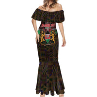 Happy Kenya Independence Day Mermaid Dress Coat Of Arms With Kente Pattern - Wonder Print Shop