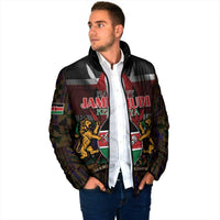 Happy Kenya Independence Day Padded Jacket Coat Of Arms With Kente Pattern - Wonder Print Shop
