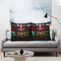 Happy Kenya Independence Day Pillow Cover Coat Of Arms With Kente Pattern - Wonder Print Shop