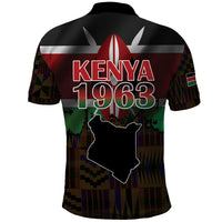Happy Kenya Independence Day Polo Shirt Coat Of Arms With Kente Pattern - Wonder Print Shop