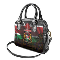 Happy Kenya Independence Day Shoulder Handbag Coat Of Arms With Kente Pattern - Wonder Print Shop