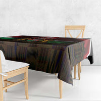 Happy Kenya Independence Day Tablecloth Coat Of Arms With Kente Pattern - Wonder Print Shop