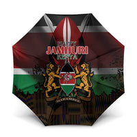Happy Kenya Independence Day Umbrella Coat Of Arms With Kente Pattern - Wonder Print Shop