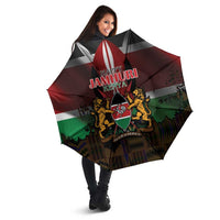 Happy Kenya Independence Day Umbrella Coat Of Arms With Kente Pattern - Wonder Print Shop
