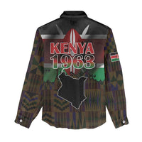 Happy Kenya Independence Day Women Casual Shirt Coat Of Arms With Kente Pattern - Wonder Print Shop