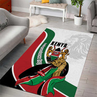 Kenya Jamhuri Day Area Rug Lion With Coat Of Arms - Wonder Print Shop