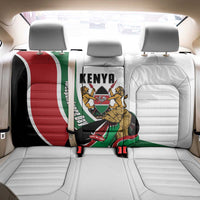 Kenya Jamhuri Day Back Car Seat Cover Lion With Coat Of Arms - Wonder Print Shop