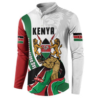 Personalized Kenya Jamhuri Day Button Sweatshirt Lion With Coat Of Arms - Wonder Print Shop
