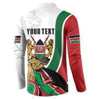 Personalized Kenya Jamhuri Day Button Sweatshirt Lion With Coat Of Arms - Wonder Print Shop