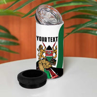 Personalized Kenya Jamhuri Day 4 in 1 Can Cooler Tumbler Lion With Coat Of Arms - Wonder Print Shop