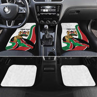 Personalized Kenya Jamhuri Day Car Mats Lion With Coat Of Arms - Wonder Print Shop