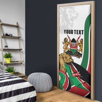 Personalized Kenya Jamhuri Day Door Cover Lion With Coat Of Arms - Wonder Print Shop