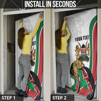 Personalized Kenya Jamhuri Day Door Cover Lion With Coat Of Arms - Wonder Print Shop