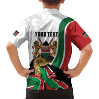 Personalized Kenya Jamhuri Day Family Matching Long Sleeve Bodycon Dress and Hawaiian Shirt Lion With Coat Of Arms - Wonder Print Shop
