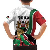 Personalized Kenya Jamhuri Day Family Matching Mermaid Dress and Hawaiian Shirt Lion With Coat Of Arms - Wonder Print Shop