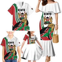 Personalized Kenya Jamhuri Day Family Matching Mermaid Dress and Hawaiian Shirt Lion With Coat Of Arms - Wonder Print Shop