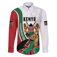 Personalized Kenya Jamhuri Day Family Matching Off The Shoulder Long Sleeve Dress and Hawaiian Shirt Lion With Coat Of Arms - Wonder Print Shop