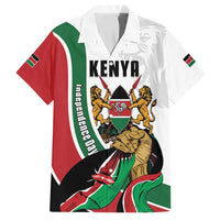 Personalized Kenya Jamhuri Day Family Matching Off Shoulder Maxi Dress and Hawaiian Shirt Lion With Coat Of Arms - Wonder Print Shop