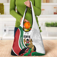 Kenya Jamhuri Day Grocery Bag Lion With Coat Of Arms - Wonder Print Shop