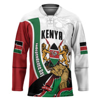 Personalized Kenya Jamhuri Day Hockey Jersey Lion With Coat Of Arms - Wonder Print Shop
