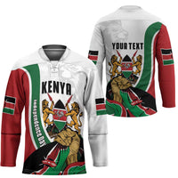 Personalized Kenya Jamhuri Day Hockey Jersey Lion With Coat Of Arms - Wonder Print Shop