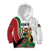 Personalized Kenya Jamhuri Day Kid Hoodie Lion With Coat Of Arms - Wonder Print Shop