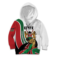 Personalized Kenya Jamhuri Day Kid Hoodie Lion With Coat Of Arms - Wonder Print Shop