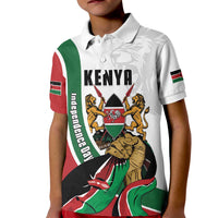 Personalized Kenya Jamhuri Day Kid Polo Shirt Lion With Coat Of Arms - Wonder Print Shop