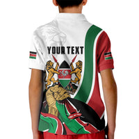 Personalized Kenya Jamhuri Day Kid Polo Shirt Lion With Coat Of Arms - Wonder Print Shop