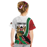 Personalized Kenya Jamhuri Day Kid T Shirt Lion With Coat Of Arms - Wonder Print Shop