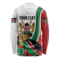 Personalized Kenya Jamhuri Day Long Sleeve Shirt Lion With Coat Of Arms - Wonder Print Shop