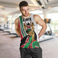 Personalized Kenya Jamhuri Day Men Tank Top Lion With Coat Of Arms - Wonder Print Shop