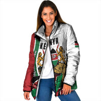 Personalized Kenya Jamhuri Day Padded Jacket Lion With Coat Of Arms - Wonder Print Shop