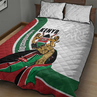 Kenya Jamhuri Day Quilt Bed Set Lion With Coat Of Arms - Wonder Print Shop