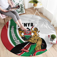 Kenya Jamhuri Day Round Carpet Lion With Coat Of Arms - Wonder Print Shop