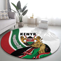 Kenya Jamhuri Day Round Carpet Lion With Coat Of Arms - Wonder Print Shop