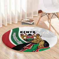 Kenya Jamhuri Day Round Carpet Lion With Coat Of Arms - Wonder Print Shop