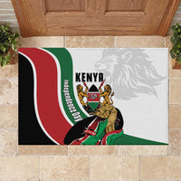 Kenya Jamhuri Day Rubber Doormat Lion With Coat Of Arms - Wonder Print Shop