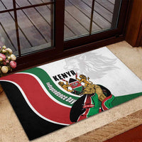 Kenya Jamhuri Day Rubber Doormat Lion With Coat Of Arms - Wonder Print Shop