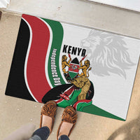 Kenya Jamhuri Day Rubber Doormat Lion With Coat Of Arms - Wonder Print Shop