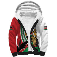 Personalized Kenya Jamhuri Day Sherpa Hoodie Lion With Coat Of Arms - Wonder Print Shop