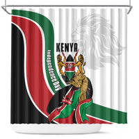 Kenya Jamhuri Day Shower Curtain Lion With Coat Of Arms - Wonder Print Shop