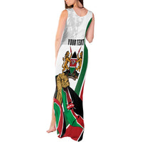 Personalized Kenya Jamhuri Day Tank Maxi Dress Lion With Coat Of Arms - Wonder Print Shop